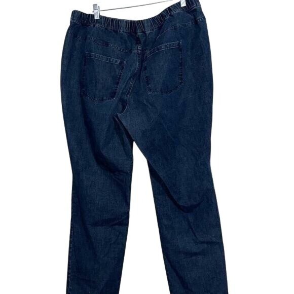 Isaac Mizrahi Live Womens Denim Jeans 20W Elastic Waist Mid-Rise Straight Leg Co - Picture 8 of 9